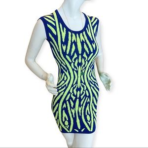 Milly Blue And Green Petite Dress